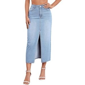 Universal Thread Women's  Denim Skirt Mid-Length Curve-Hugging NWT PLUS SIZE‎ 17